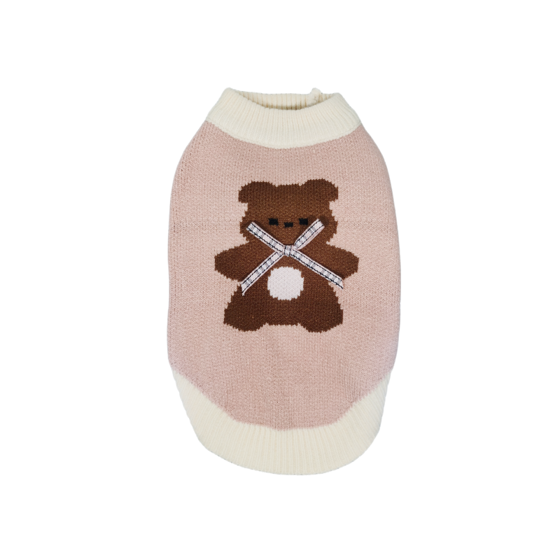Strickpullover mit Bärenmotiv für kleine Hunde