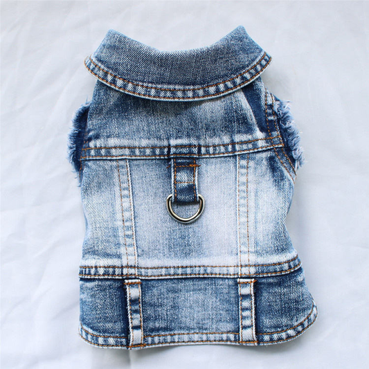 Denim Hundeweste im Vintage-Stil