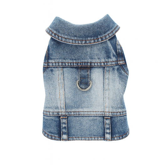 Denim Hundeweste im Vintage-Stil
