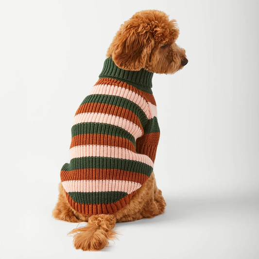 Gestreifter Winterpullover für Hunde