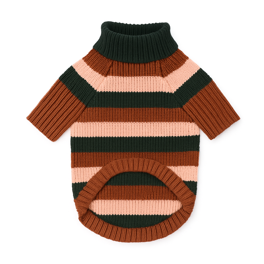 Gestreifter Winterpullover für Hunde