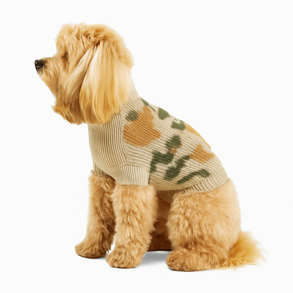 Handgestrickter Rollkragenpullover für Hunde