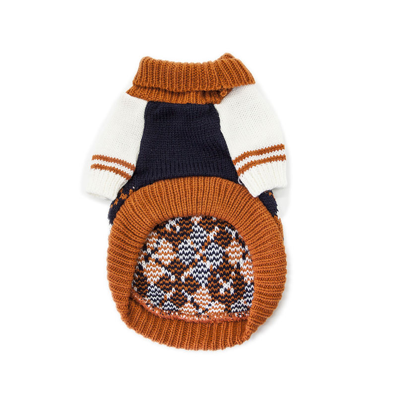 Hundepullover mit Rautenmuster – Warmer Strickmantel für Hunde