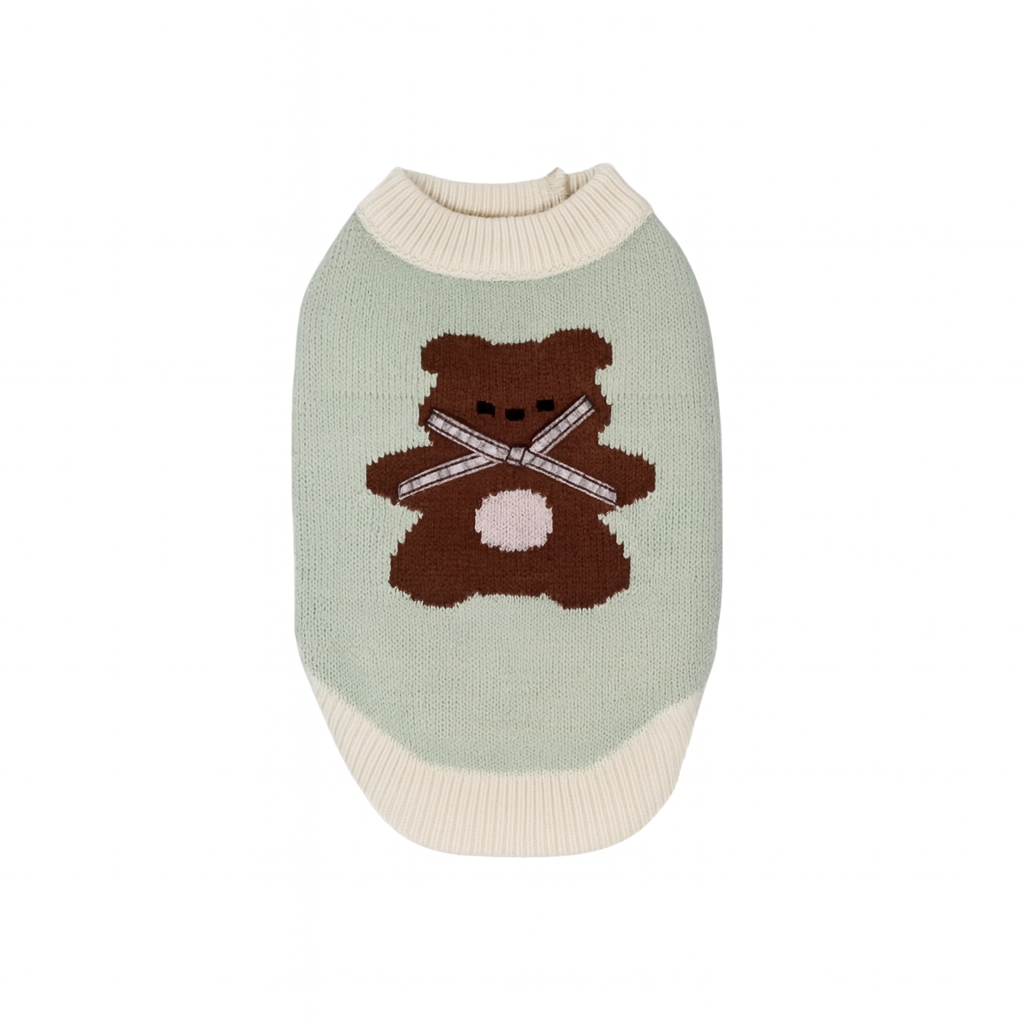 Strickpullover mit Bärenmotiv für kleine Hunde
